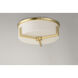 Dart 3 Light 14 inch Satin Brass Flush Mount Ceiling Light