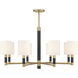 Conrad 8 Light 40 inch Warm Brass with Black Marble Chandelier Ceiling Light