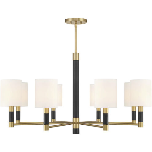 Conrad 8 Light 40 inch Warm Brass with Black Marble Chandelier Ceiling Light