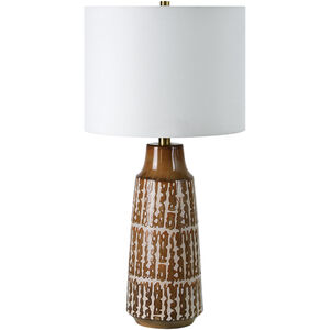 Tereva 26.75 inch 100 watt Taupe and Off-White Table Lamp Portable Light
