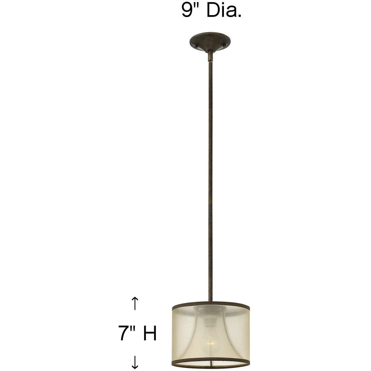 Mime LED 9 inch French Bronze Mini-Pendant Ceiling Light