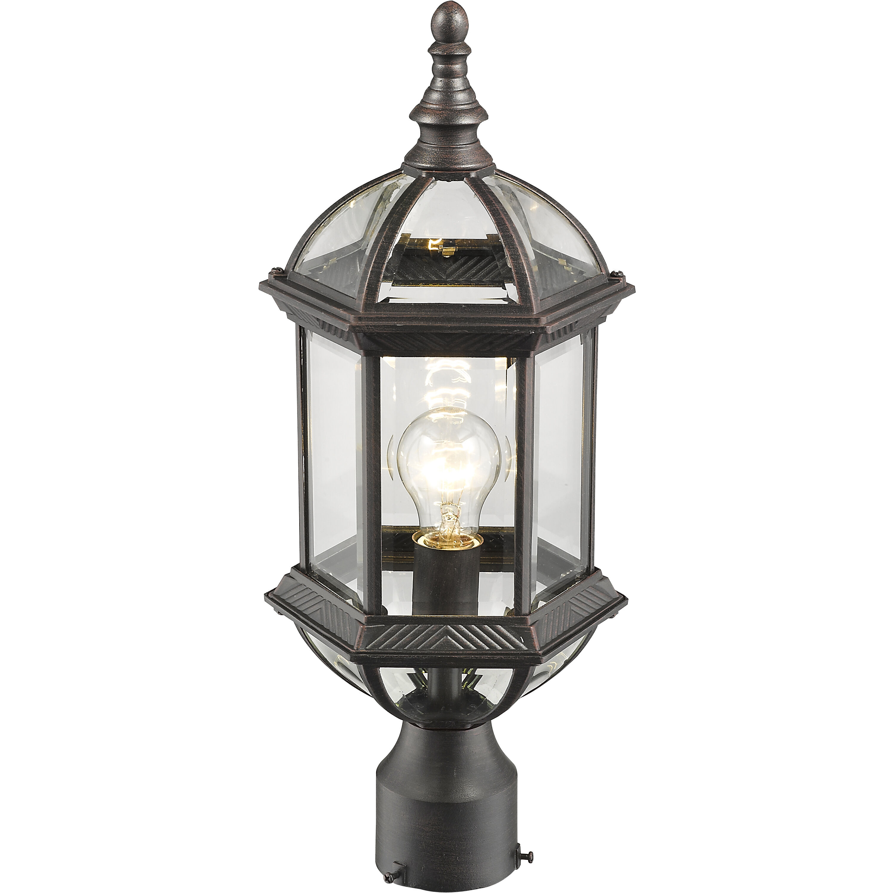 Annex 1 Light 19.5 inch Rust Outdoor Post Mount Fixture