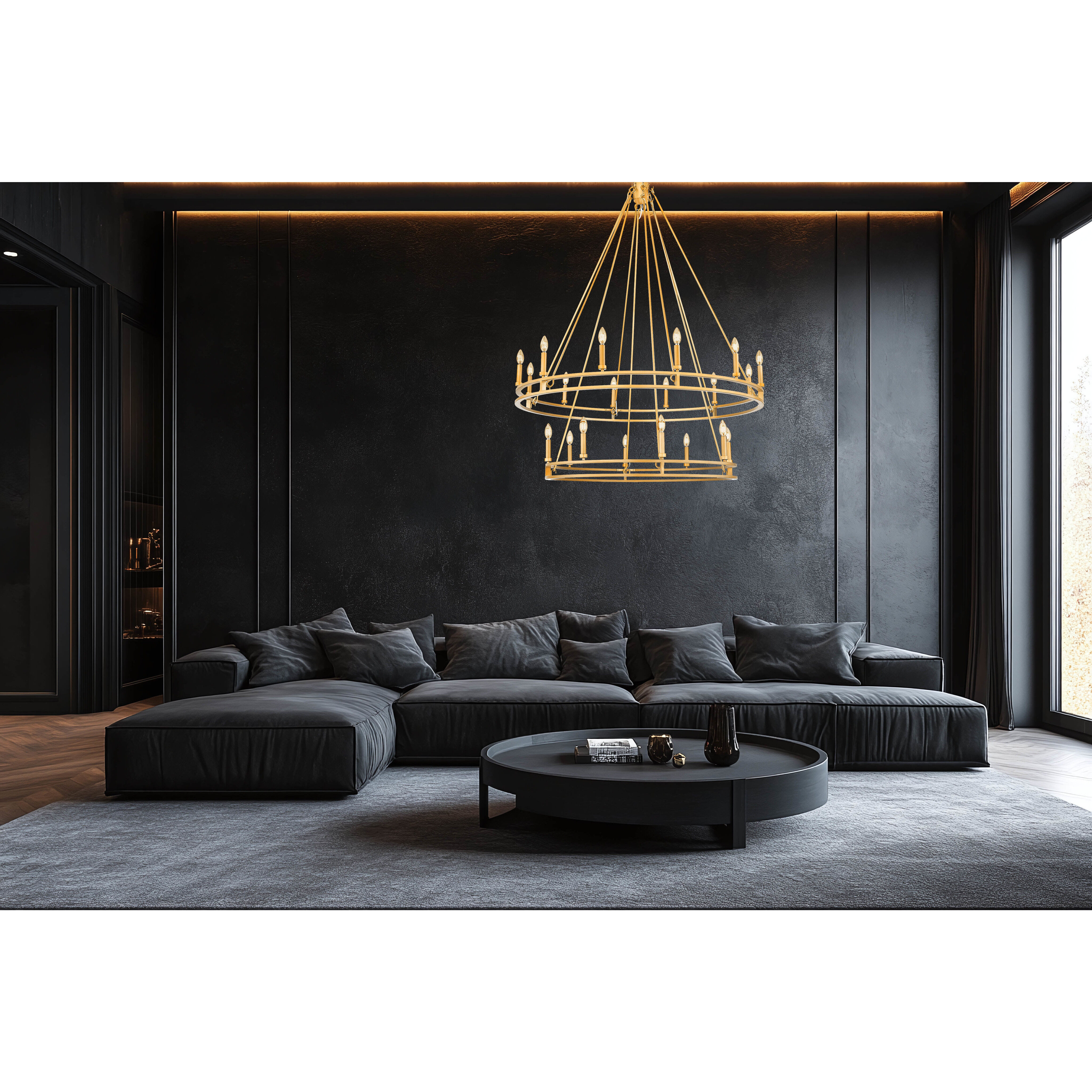 Dennison 20 Light 47.5 inch Signature Brass Chandelier Ceiling Light