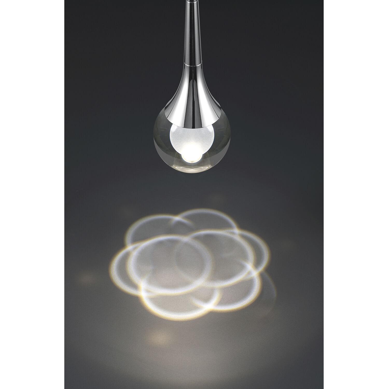 Georgia LED 4 inch Chrome and Crystal Clear Pendant Ceiling Light