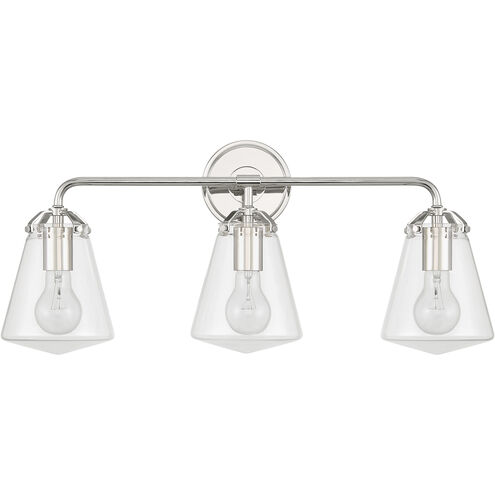 Voss 3 Light 25 inch Polished Nickel Bath Vanity Wall Light