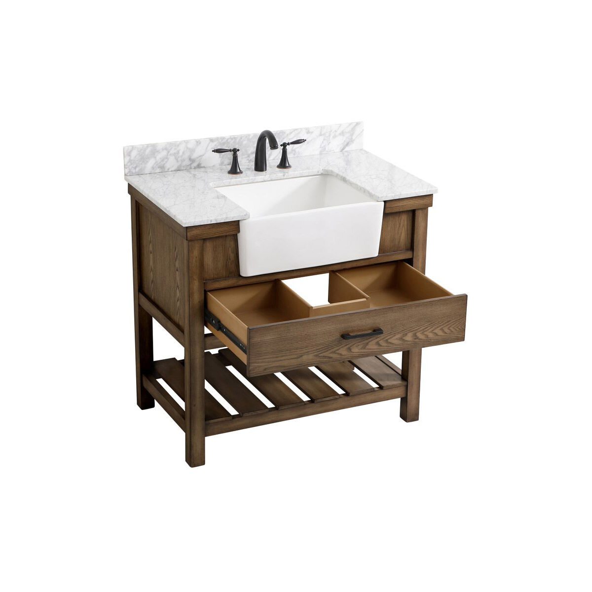 Clement 36 X 22 X 34 inch Driftwood Bathroom Vanity Cabinet