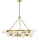 Selene LED 48 inch Lacquered Brass Chandelier Ceiling Light in Swirled, Multi Tier