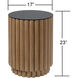 Fluted Barrel 17 inch Natural Stain Accent Table