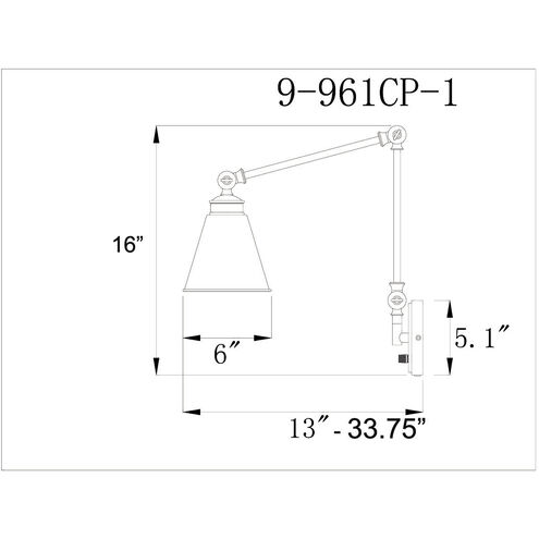 Morland 33.75 inch 60.00 watt Polished Nickel Adjustable Wall Sconce Wall Light, Essentials