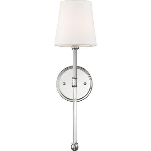 Olmsted 1 Light 6 inch Polished Nickel and White Fabric Wall Sconce Wall Light