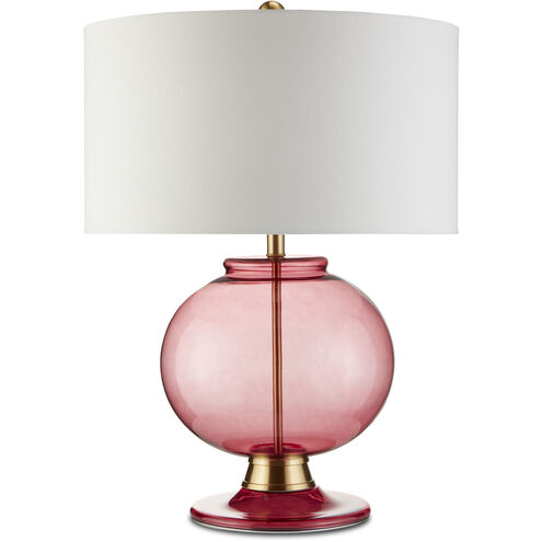 Jocasta 28 inch 150.00 watt Clear Red/Brass Table Lamp Portable Light