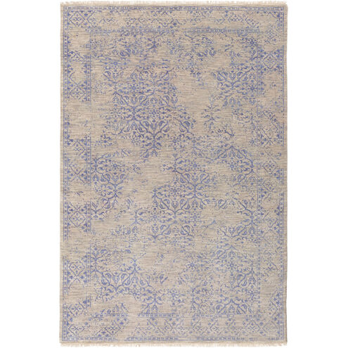 Transcendent 102 X 66 inch Blue and Gray Area Rug, Wool