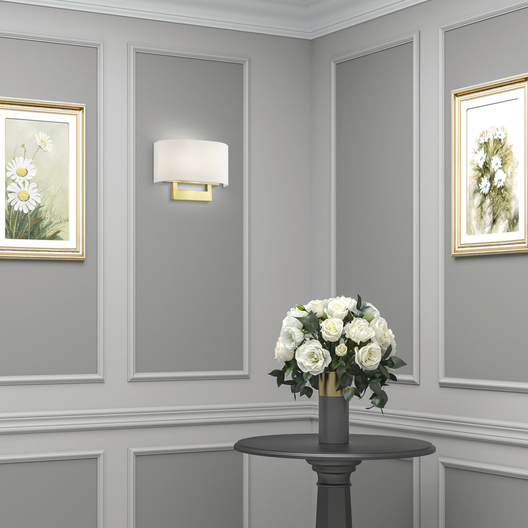 Allison Wall Sconce Wall Light in Satin Brass, Medium