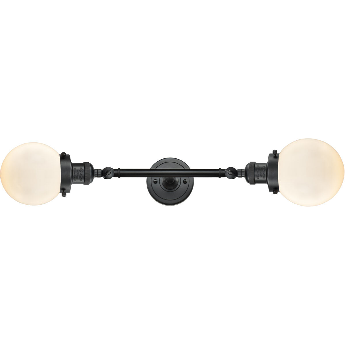 Franklin Restoration Beacon LED 17 inch Matte Black Bath Vanity Light Wall Light in Matte White Glass, Franklin Restoration