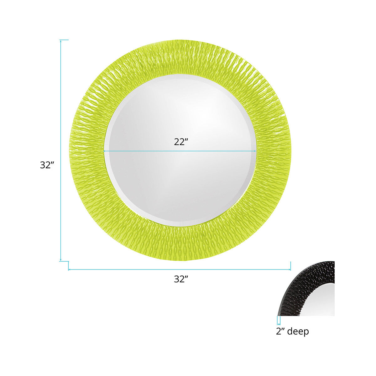 Bergman 32 X 32 inch Glossy Green Wall Mirror