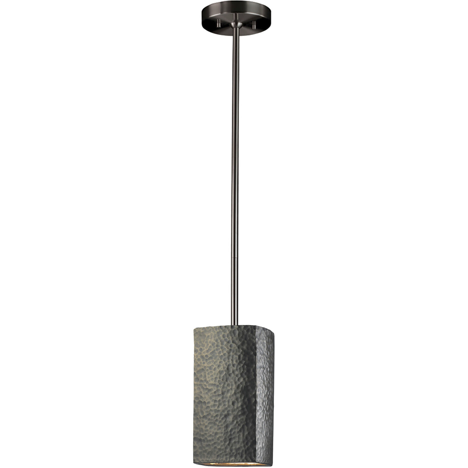 Radiance Collection LED 5.5 inch Hammered Brass and Brushed Nickel Pendant Ceiling Light, Form+Finish+Function
