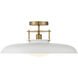 Gavin 1 Light 20 inch White with Warm Brass Accents Semi-Flush Ceiling Light in White/Warm Brass