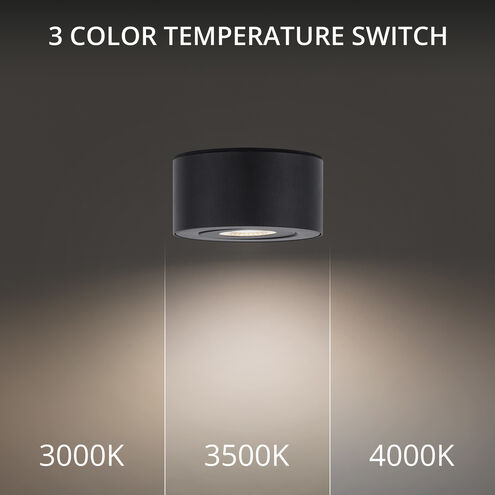Peek LED 4.88 inch Black Flush Mount Ceiling Light in 3500K, dweLED