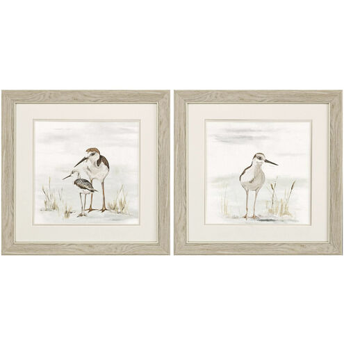 Waterside Neutral and Brown and Turquoise Framed Art