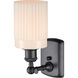 Ballston Hadley 1 Light 5 inch Matte Black Sconce Wall Light in Matte White Glass, Ballston