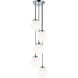 The Bougie 5 Light 13 inch Chrome Pendant Ceiling Light in Chrome and Opal Glass