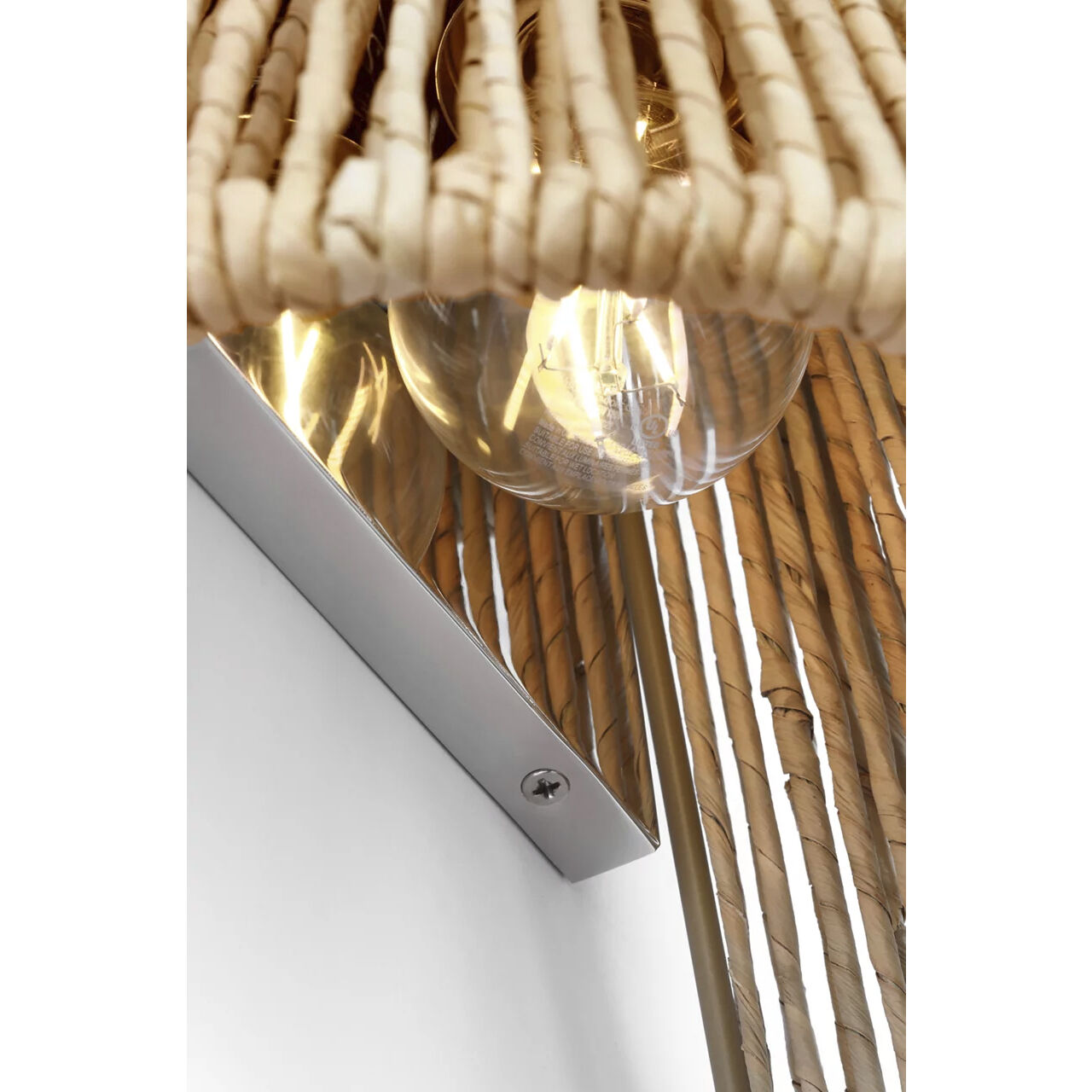 Chapman & Myers Antigua LED 9 inch Polished Nickel and Natural Abaca Sconce Wall Light