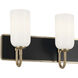 Solia LED 32 inch Champagne Bronze with Black Bathroom Vanity Light Wall Light