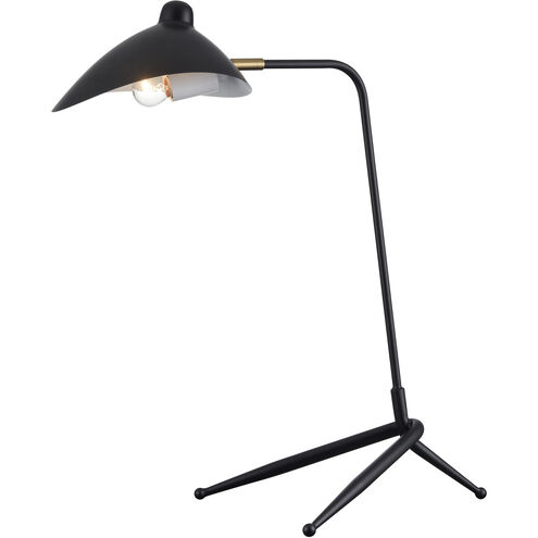 Risley 25 inch 40.00 watt Matte Black and Aged Brass Desk Lamp Portable Light