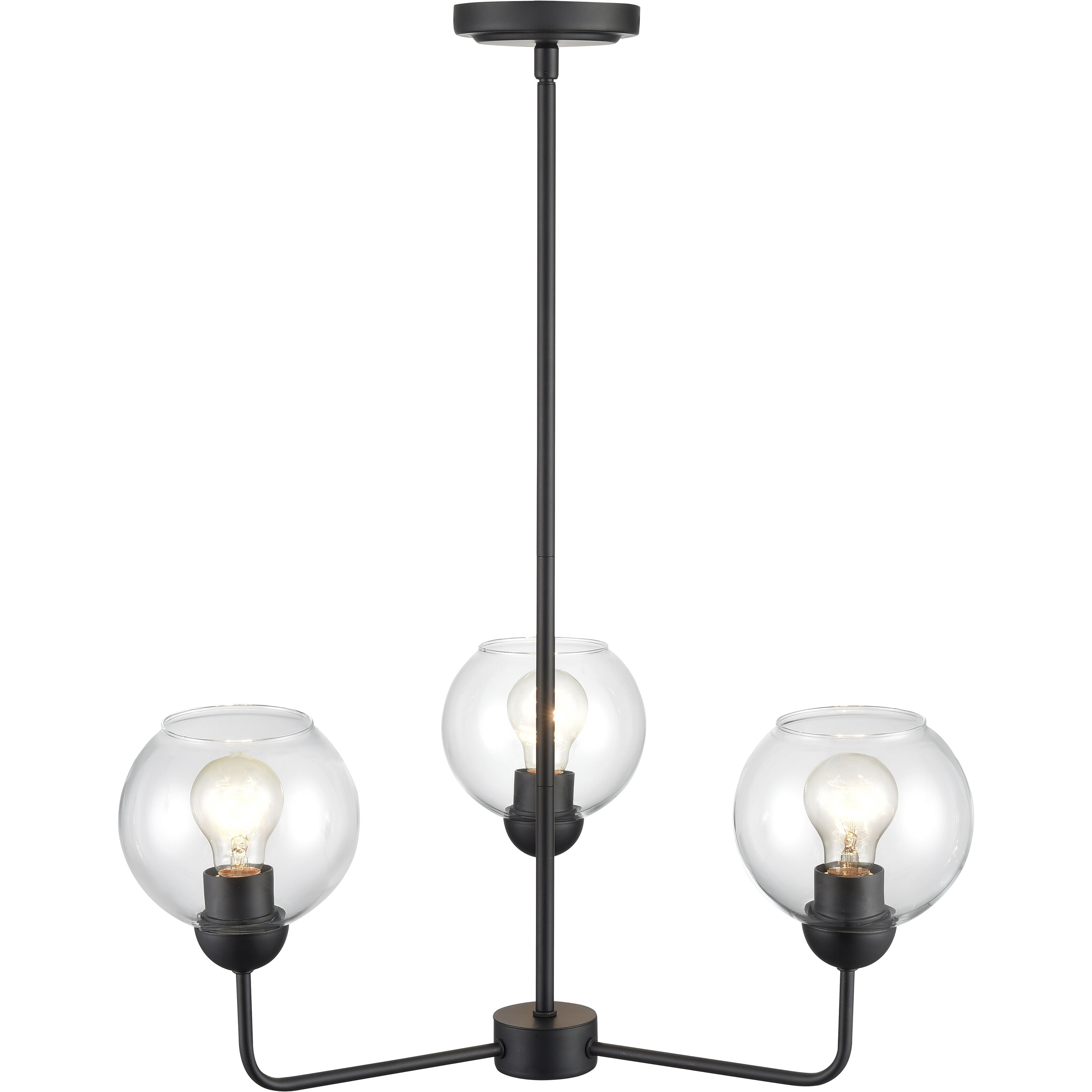 Boman 3 Light 23 inch Matte Black Chandelier Ceiling Light