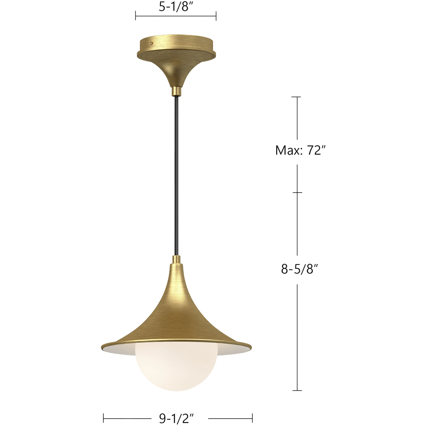 Alora Mood Fuji Pendant Ceiling Light in Brushed Gold