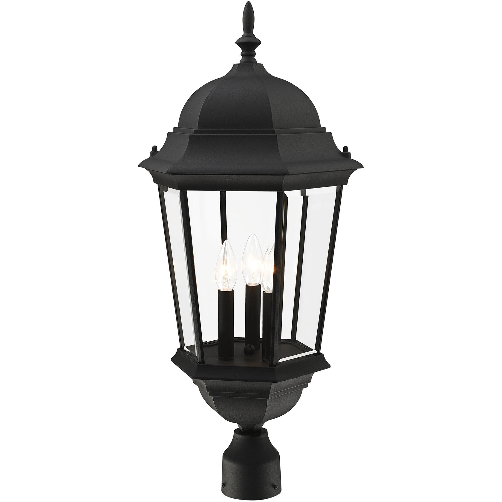 Hamilton 3 Light 28 inch Textured Black Outdoor Post Top Lantern