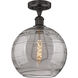 Edison Athens Deco Swirl 1 Light 12 inch Oil Rubbed Bronze Semi-Flush Mount Ceiling Light