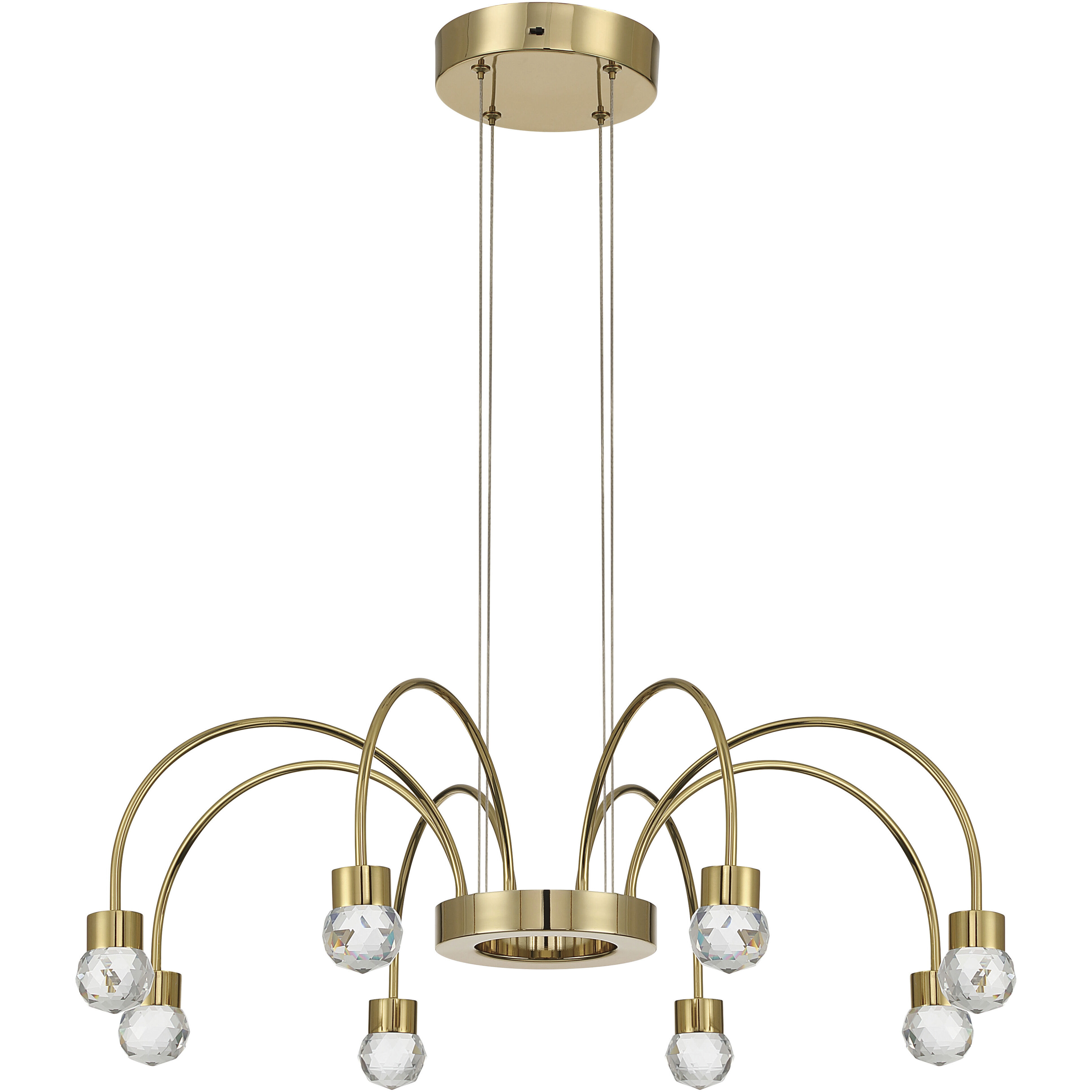 Yep Vario 8 Light 25.25 inch Titanium Gold Chandelier Ceiling Light