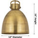 Newton Bell 1 Light 14 inch Satin Nickel Cord Hung Pendant Ceiling Light