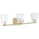 Valentin 3 Light 24 inch Champagne Gold Vanity Light Wall Light