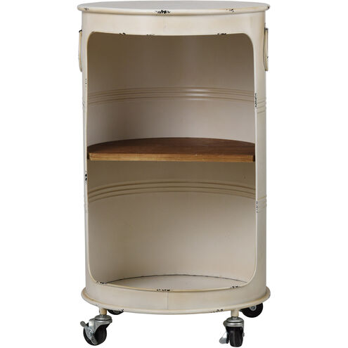 Church St. 27.36 X 15.75 inch Antique White and Warm Brown Side Table