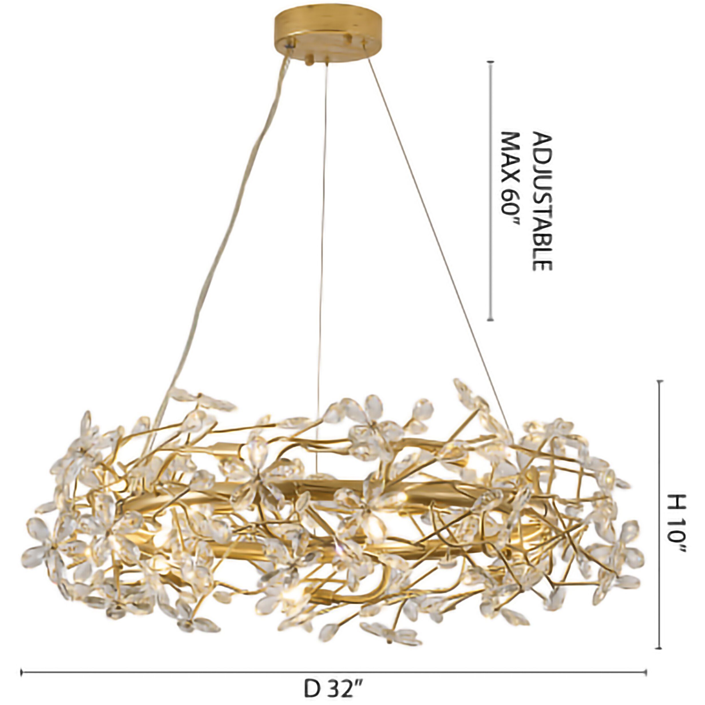 IMP Series 12 Light 32 inch Gold Chandelier Ceiling Light