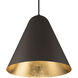 Taper LED 22 inch Bronze and Gold Leaf Pendant Ceiling Light