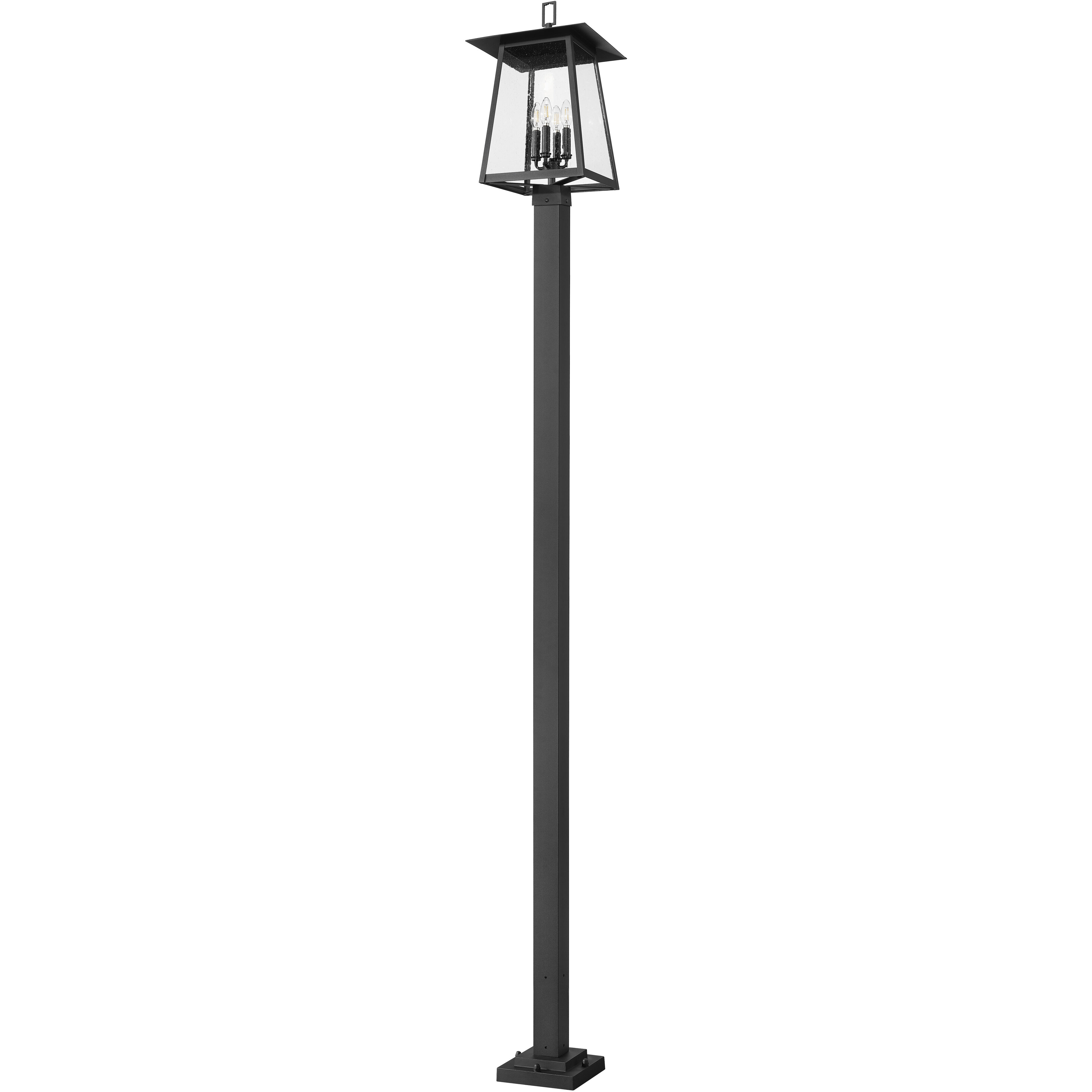Rainer 4 Light 116.75 inch Black Outdoor Post Mounted Fixture in G9