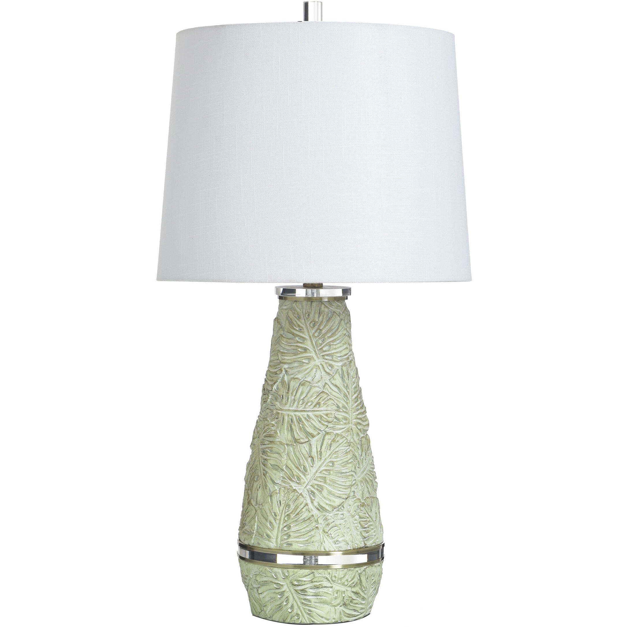 Poly 31.5 inch 100 watt Tropic Sage and White Table Lamp Portable Light