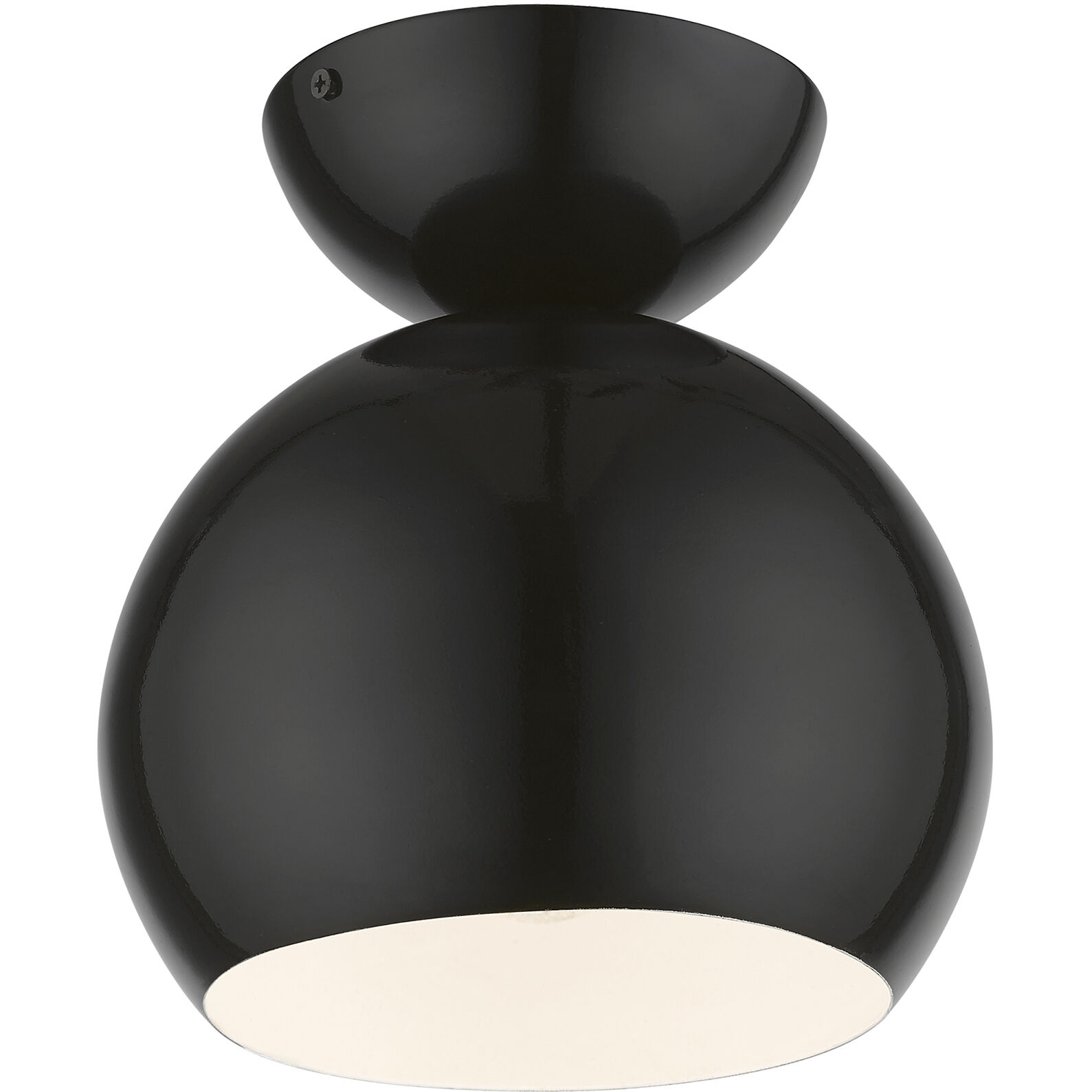 Stockton 1 Light 8 inch Shiny Black Semi-Flush Ceiling Light, Globe