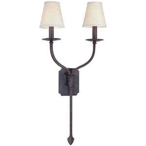 Tabitha 2 Light 15 inch French Iron Wall Sconce Wall Light