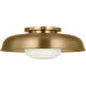 Richard June Liora 1 Light 15 inch Estate Brass Flush Mount Ceiling Light