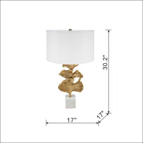 Ginkgo 30.2 inch 40.00 watt Gold and White Table Lamp Portable Light