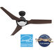 Eula 52 inch Matte Black with Chestnut Blades Outdoor Ceiling Fan