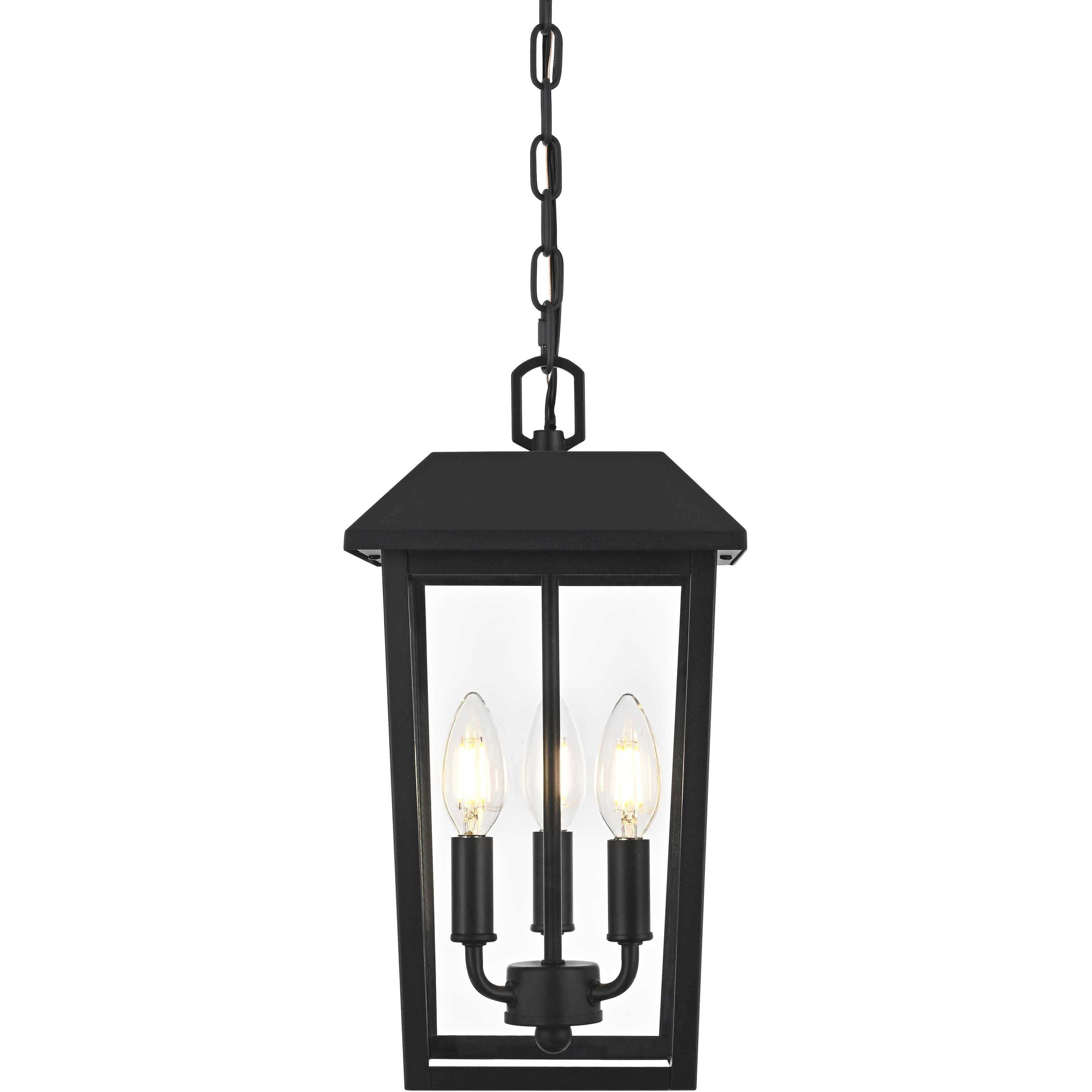 Riggs 3 Light 8 inch Black Outdoor Pendant
