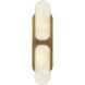 Odin 2 Light 17 inch Vintage Brass ADA Wall Sconce Wall Light in Vintage Brass and Alabaster