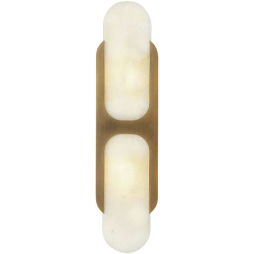 Odin 2 Light 17 inch Vintage Brass ADA Wall Sconce Wall Light in Vintage Brass and Alabaster