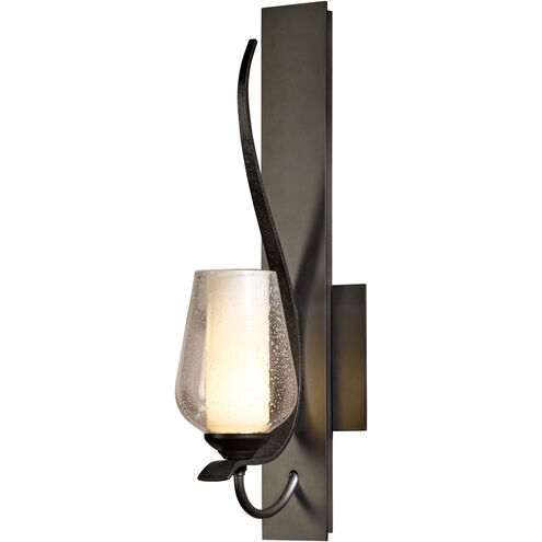 Flora 1 Light 4.8 inch Dark Smoke Sconce Wall Light in Opal and Seeded