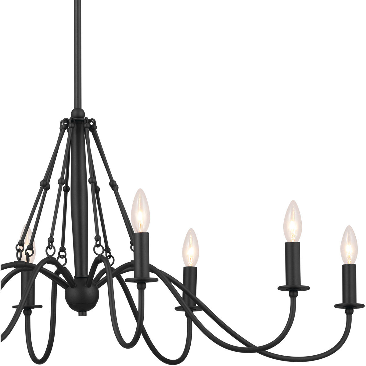 Homestead Freesia 8 Light 20 inch Textured Black Chandelier Linear Ceiling Light